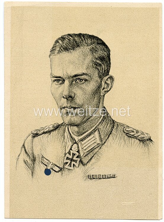 Heer - Propaganda-Postkarte von Ritterkreuzträger Harald v. Hirschfeld