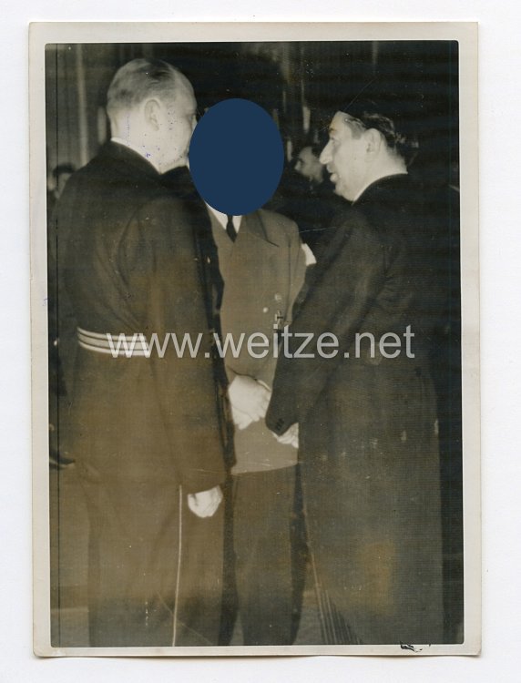3. Reich Pressefoto: Der Führer Adolf Hitler im Gespräch mit Ministerpräsident Zwetzokitsch 25.3.1941