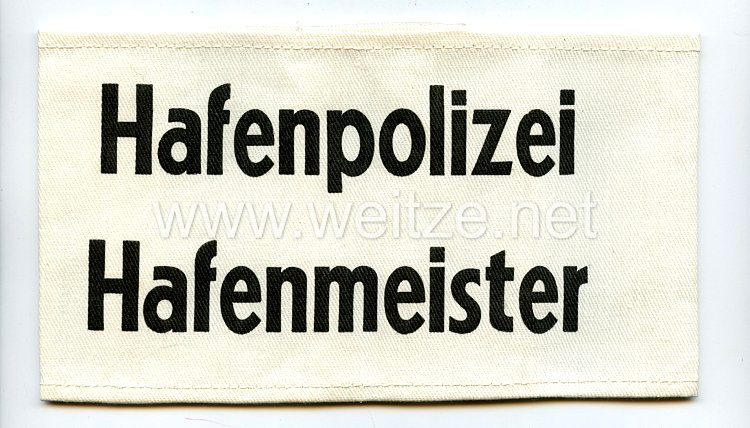 Bundesrepublik Deutschland ( BRD ) Armbinde Hafenpolizei - Hafenmeister 
