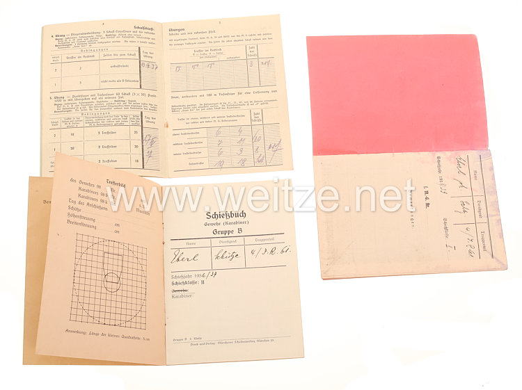 Wehrmacht Heer 5 Schießbücher für einen Schützen im Infanterie Regt.61 Bild 2