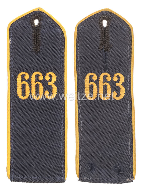 Paar Schulterstücke Marine-HJ, Bann "663"