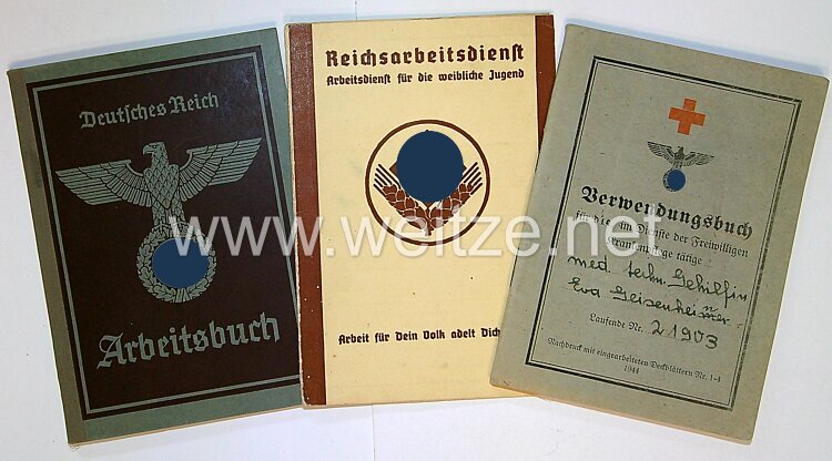 Ausweisbücher von einem Reichsarbeitsdienstmädel, Jahrgang 1921