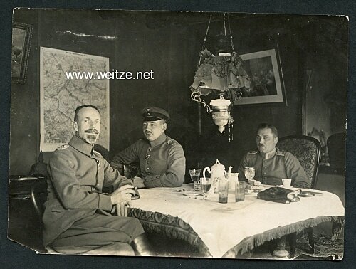 1.Weltkrieg Pressefoto, Besprechung mit Offizieren des Deutschen Heeres