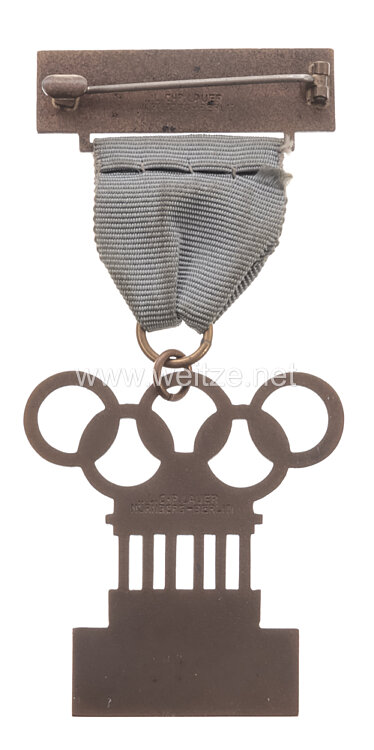 XI. Olympischen Spiele 1936 Berlin - Offizielles Abzeichen eines Mitgliedes des Stab des Olympischen Komitees "O.K." Bild 2