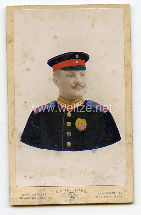 Preußen Kabinettfoto Sergeant im Königin Augusta Garde-Grenadier-Regiment Nr. 4