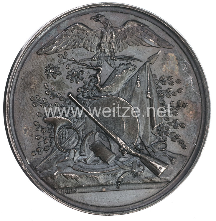 Mecklenburg-Strelitz Silberne Schützenkönig Medaille der Stadt Gransee für Georg Großherzog von Mecklenburg-Strelitz