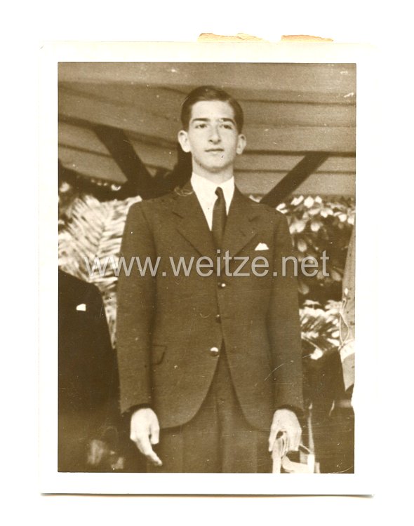 3. Reich Pressefoto: König Peter von Jugoslawien 15. Geburtstag 