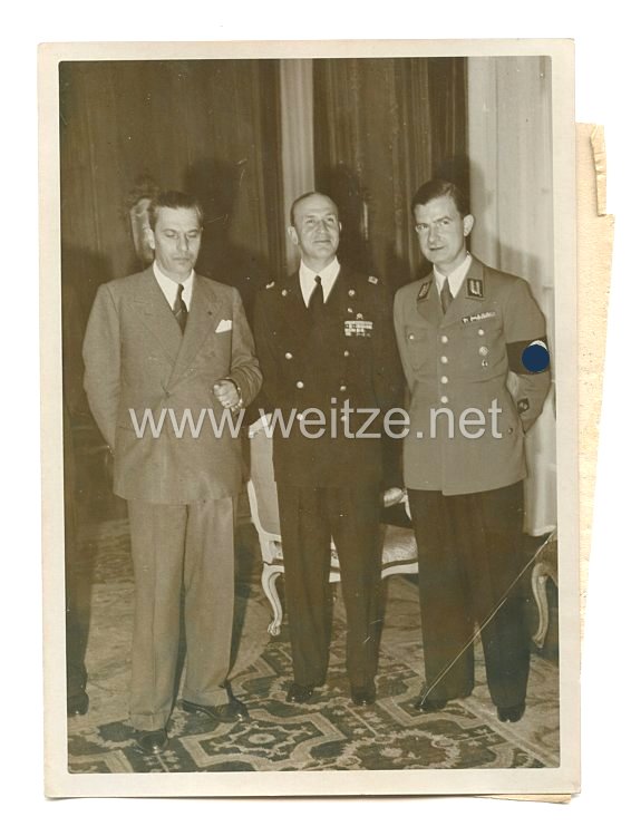 3. Reich Pressefoto: Gauleiter Bohle und dem Leiter der italienischen Auslandsorganisation Cicco