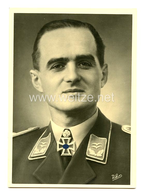 Luftwaffe - Portraitpostkarte von Ritterkreuzträger Oberleutnant Spaete