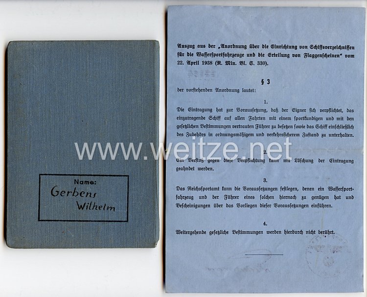Nationalsozialistischer Reichsbund für Leibesübungen ( NSRL ) - Mitgliedsbuch und Flaggen-Schein Bild 2