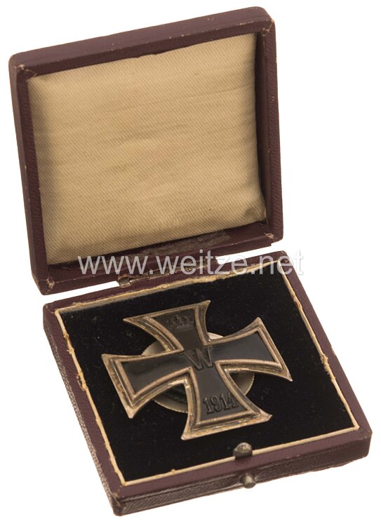 Preussen Eisernes Kreuz 1914 1. Klasse an Schraubscheibe im Etui