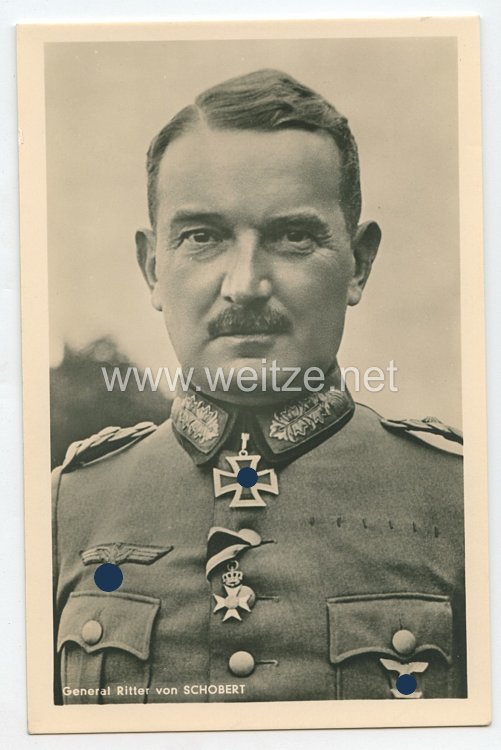 Heer - Portraitpostkarte von Ritterkreuzträger General Ritter von Schobert