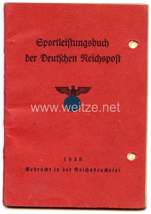 III. Reich - Sportleistungsbuch der Deutschen Reichspost