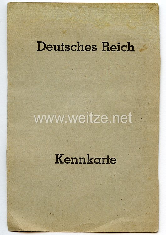 Kennkarte für eine Frau des Jahrgangs 1875 aus Pinneberg