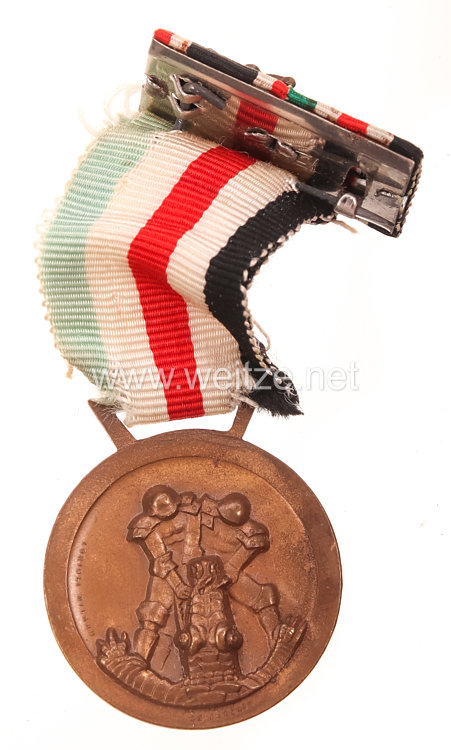 Deutsch-Italienische Erinnerungsmedaille an den Afrika-Feldzug in Bronze mit Bandspange Bild 2