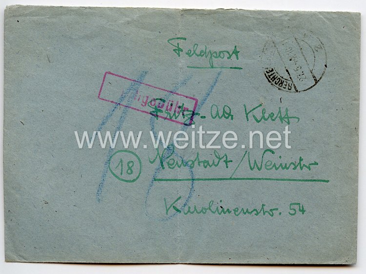 Heer - Originalunterschrift von Ritterkreuzträger General der Panzertruppe Hermann Breith Bild 2