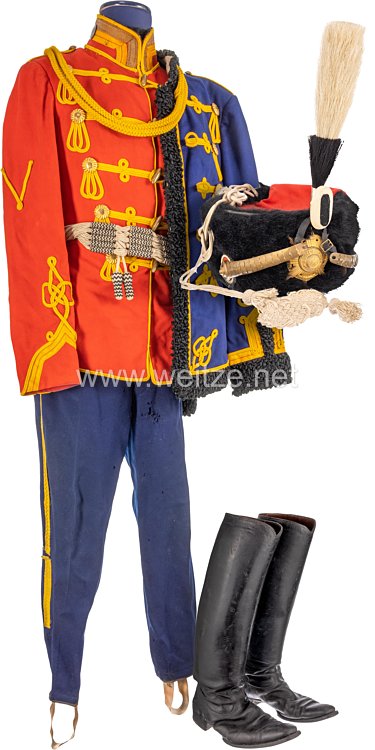Preußen Uniformensemble aus dem Nachlass eines Unteroffizieres im Leibgarde-Husaren-Regiment, der im 1. Weltkrieg zum Feldwebel befördert wurde