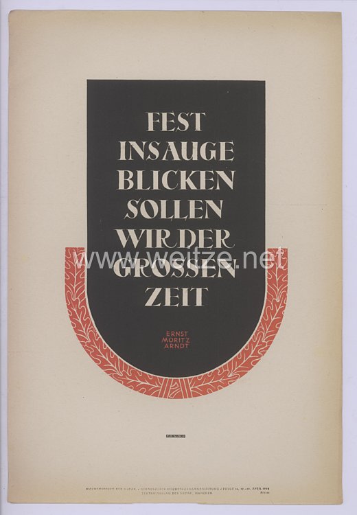 III. Reich - Wochenspruch der NSDAP - Folge 16, April 1942