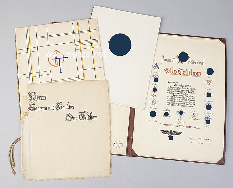 III. Reich - Dokumente aus dem persönlichen Besitz des Gauleiters von Ost-Hannover Otto Telschow