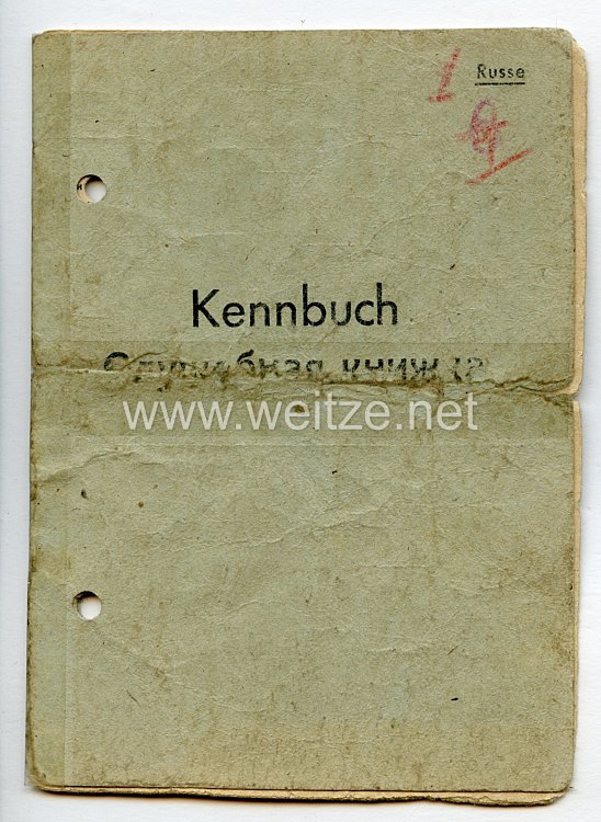 Kennbuch eines russischen Freiwilligen ( Hiwi ) in der deutschen Wehrmacht