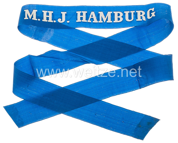 Marine-HJ. Mützenband "M.H.J. Hamburg"