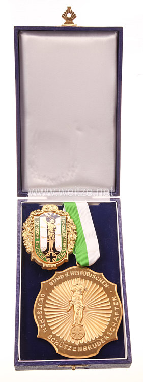 Bundesrepublik Deutschland ( BRD ) Medaille und Mitgliedsabzeichen für 40 Jahre, Bund der historischen deutschen Schützenbruderschaften
