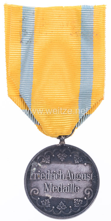 Sachsen Königreich Friedrich August Medaille in Silber Bild 2