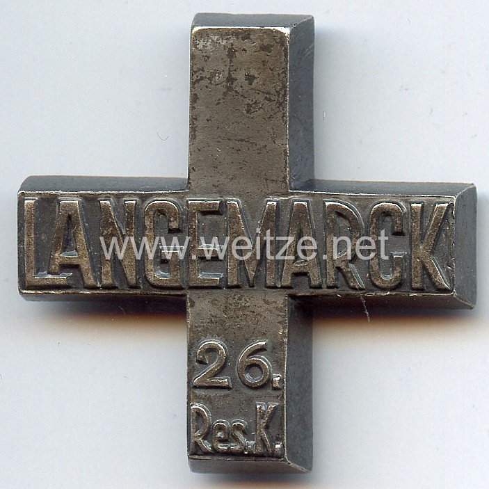 Langemarck Kreuz des 26. Reserve-Korps