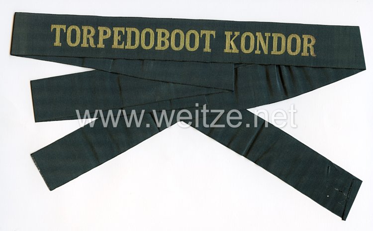 Reichsmarine Mützenband "Torpedoboot Kondor"
