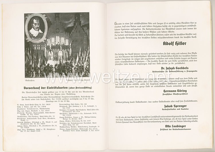 III. Reich - Amtliche Festschrift 1934 der Römerberg-Festspiele in Frankfurt am Main von Juli-September Bild 2
