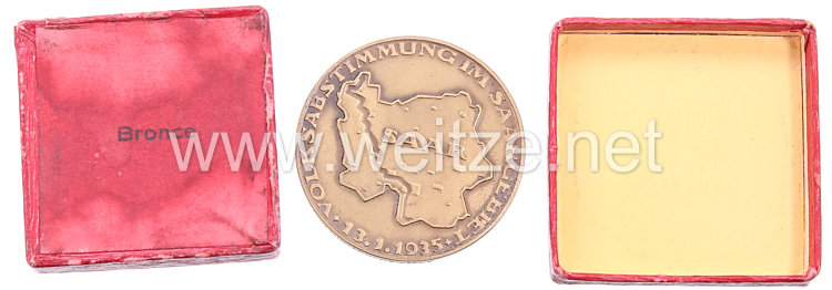 III. Reich - nichttragbare Erinnerungsmedaille - " Deutsch ist die Saar immerdar - Volksabstimmung im Saargebiet 13.1.1935 " Bild 2