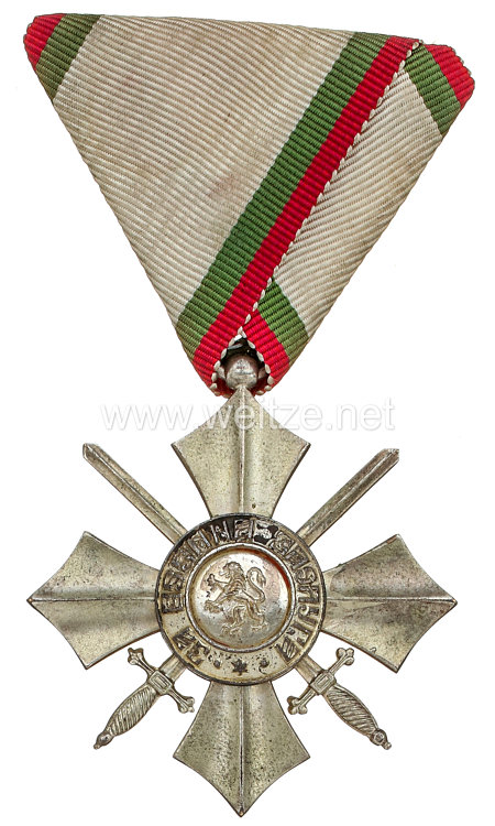 Bulgarien Zivilverdienst-Orden 1944-1946 6. Stufe Silbernes Verdienstkreuz mit Schwertern