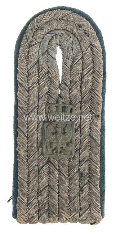 Preußen 1. Weltkrieg Einzel Schulterstück für einen Beamten der Militärjustizverwaltung im Range des Militärgerichtsassistenten