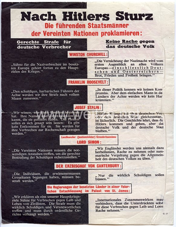 2. Weltkrieg Propagandaflugblatt - " Schluss mit den Greuelmärchen ! " Bild 2