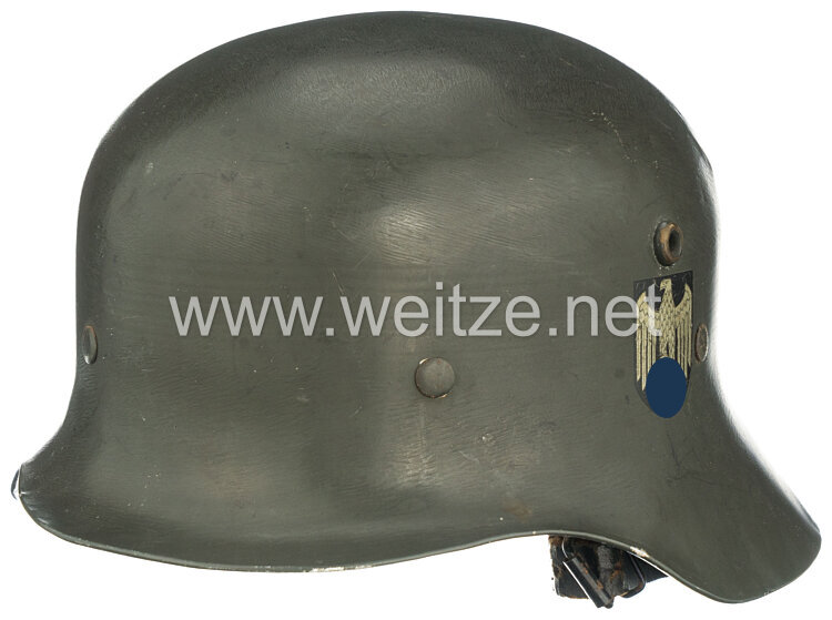 Wehrmacht Parade-Aluminiumhelm mit beiden Emblemen
