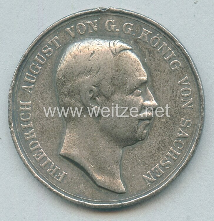 Sachsen Königreich Tragbare silberne Medaille 
