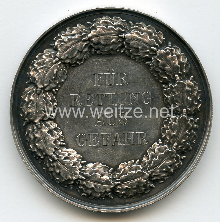 Preussen - Nicht tragbare Medaille "Für Rettung aus Gefahr" Bild 2