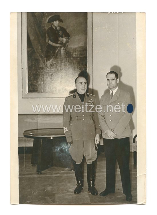 3. Reich Pressefoto: Staatsminister Farinacci beim Stellvertreter des Führers Rudolf Hess
