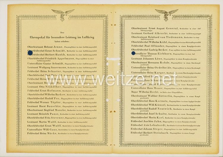 Ehrenliste der Deutschen Luftwaffe - Ausgabe vom 2. November 1942 Bild 2