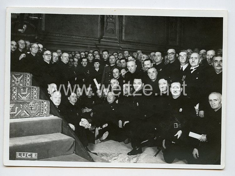 Königreich Italien Pressefoto: Benito Mussolini und die Schwarzhemden Milizia Volontaria per La Sicurezza Nazionale (MVSN) 1936