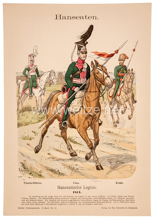 Knötel Uniformtafel "Hanseatische Legion 1814"