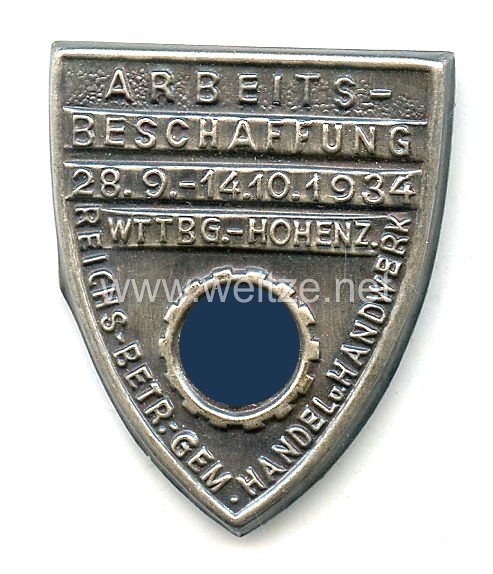 DAF - Arbeitsbeschaffung 28.9.-14.10.1934 Württemberg-Hohenzollern Reichsbetriebsgemeinschaft Handel und Handwerk