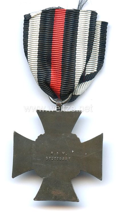 Ehrenkreuz für Kriegsteilnehmer 1914-18 - " M. & W. Stuttgart " Bild 2