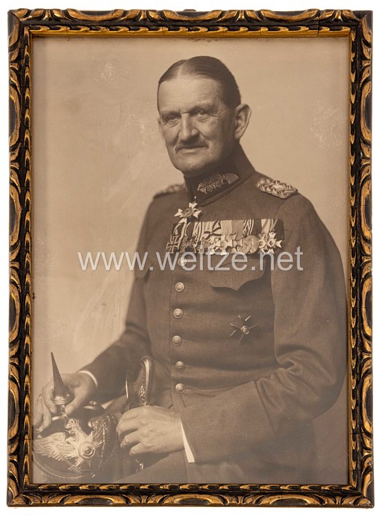 Preußen 1. Weltkrieg Gerahmte Fotografie des Generalleutnants Caeser