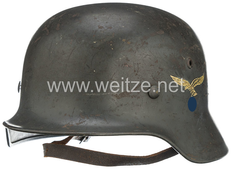 Luftwaffe Stahlhelm M 35 mit 2 Emblemen 