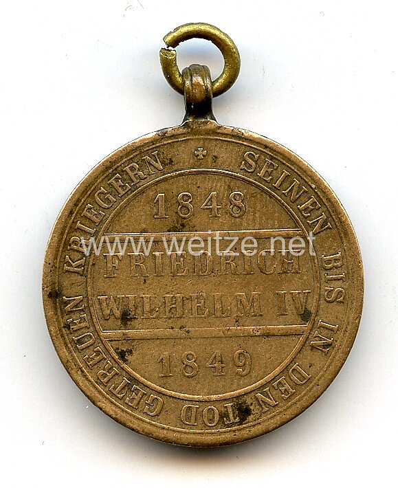 Preußen Hohenzollernsche Denkmünze für Kämpfer 1848 - 1849 Bild 2