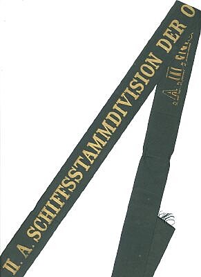 Reichsmarine Mützenband "II.A.Schiffsstammdivision der Ostsee II.A."