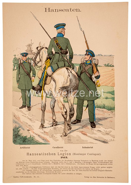 Knötel Uniformtafel "Hanseatische Legion 1813"