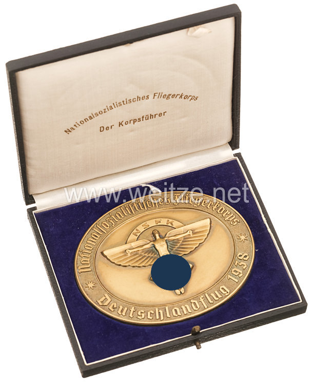 NSFK Goldene Plakette "Nationalsozialistisches Fliegerkorps - Deutschlandflug 1938"