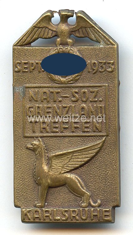 NSDAP - Nat.-Soz. Grenzlandtreffen Sept. 1933 Karlsruhe
